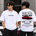 Male model wearing Acura NSX graphic oversized T-shirt