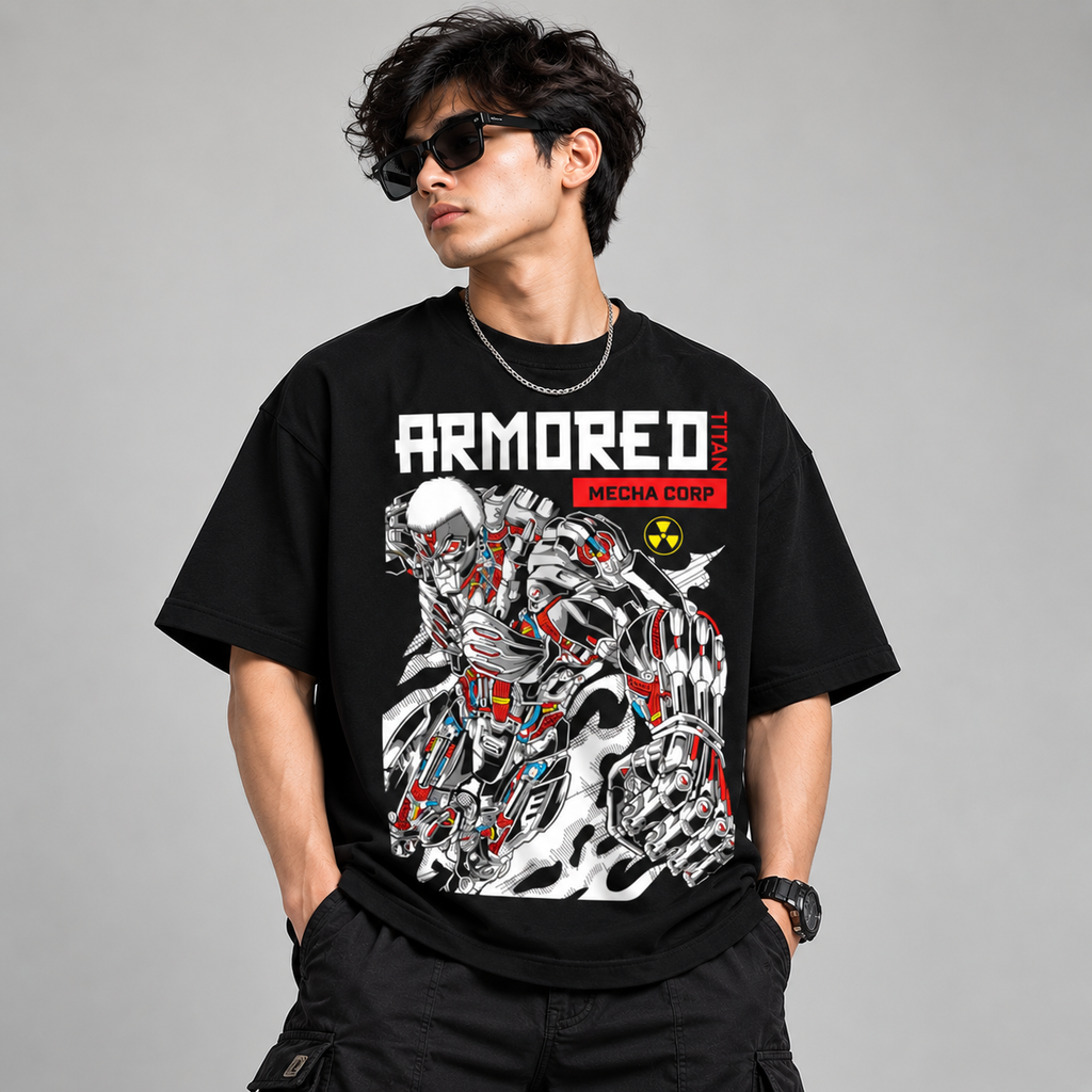 Attack on Titan Armored Titan Oversized T-Shirt – Black