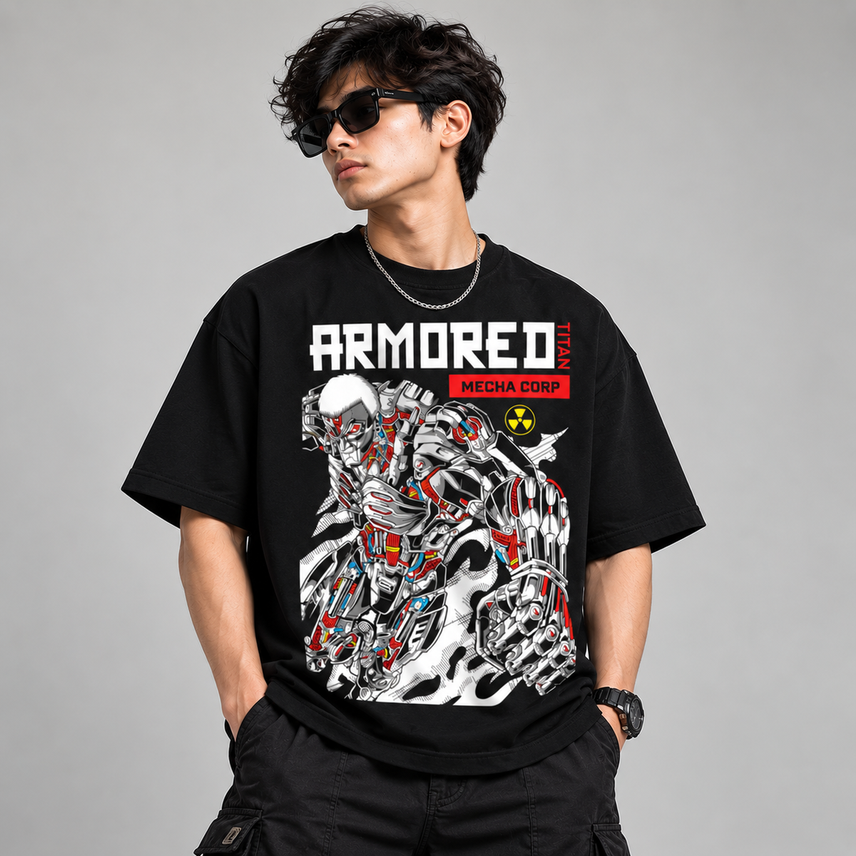 Attack on Titan Armored Titan Oversized T-Shirt – Black