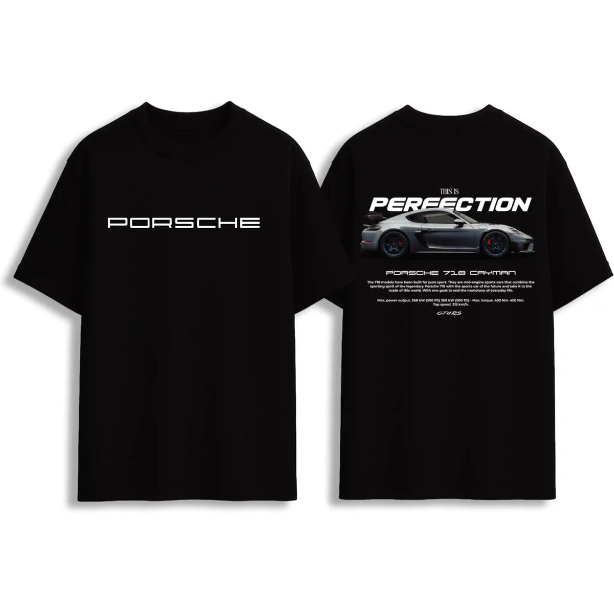 Porsche 718 Cayman Car Graphic Oversize T-Shirt