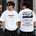 Male model wearing Aston Martin Formula 1 graphic oversized T-shirt