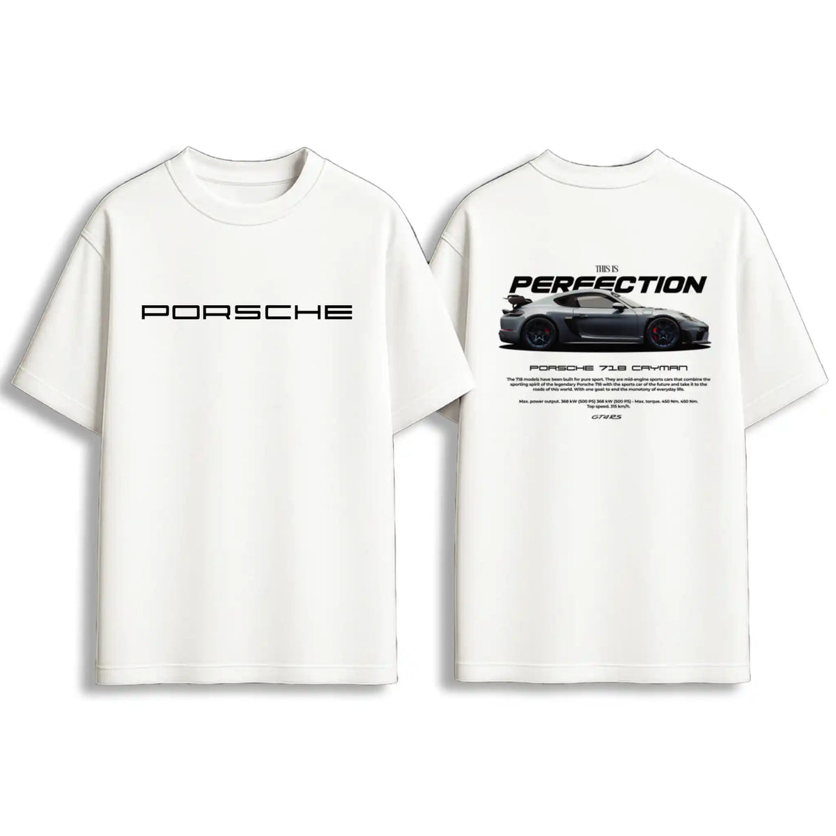 Porsche 718 Cayman Car Graphic Oversize T-Shirt