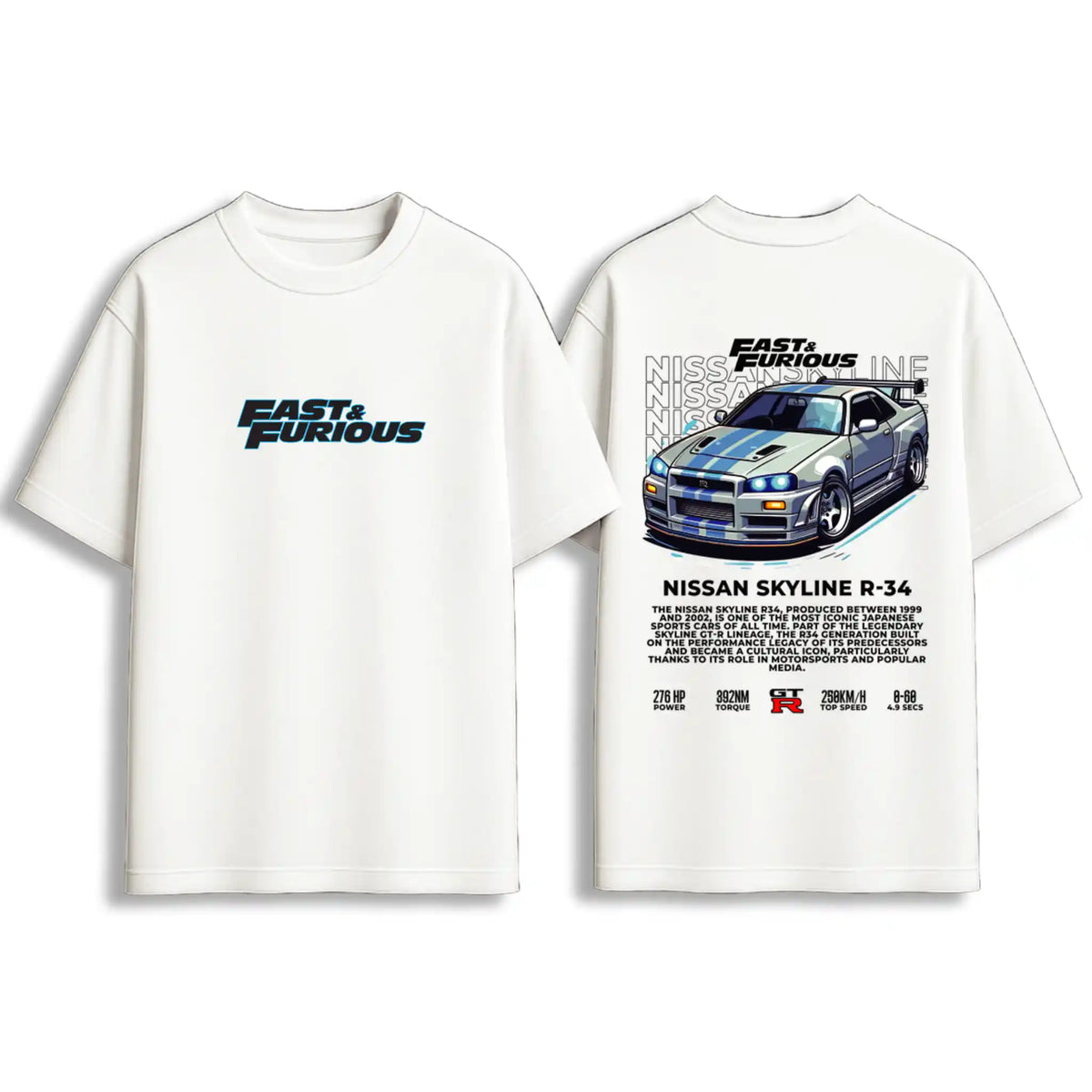 Nissan Skyline R34 Fast & Furious Graphic Oversize T-Shirt
