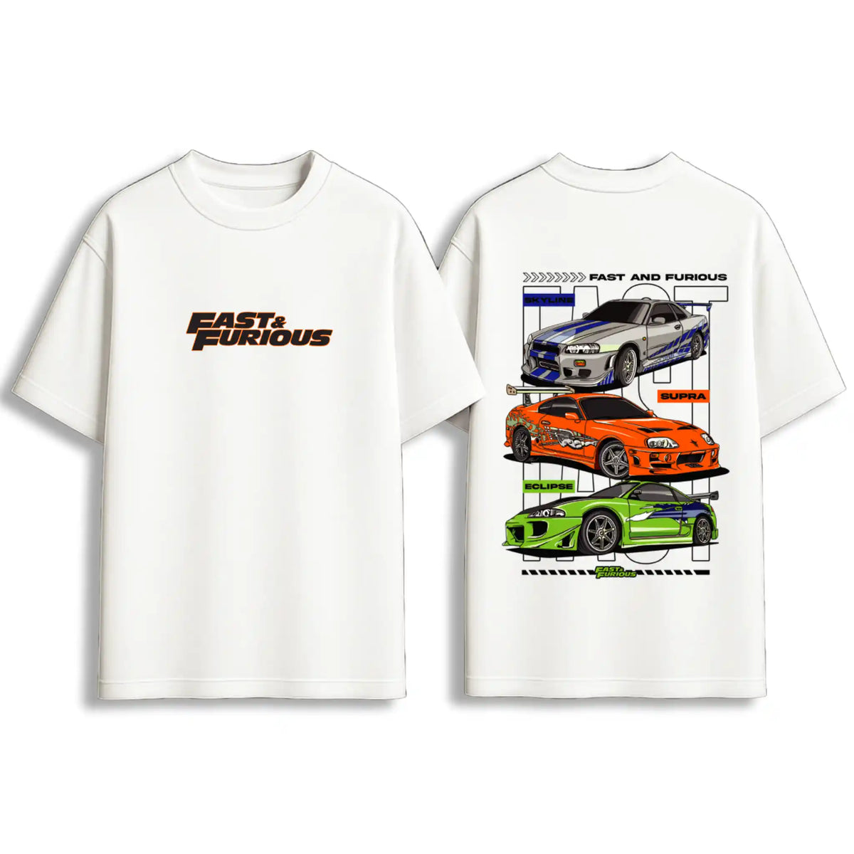 Fast & Furious Car Graphics Oversize T-Shirt