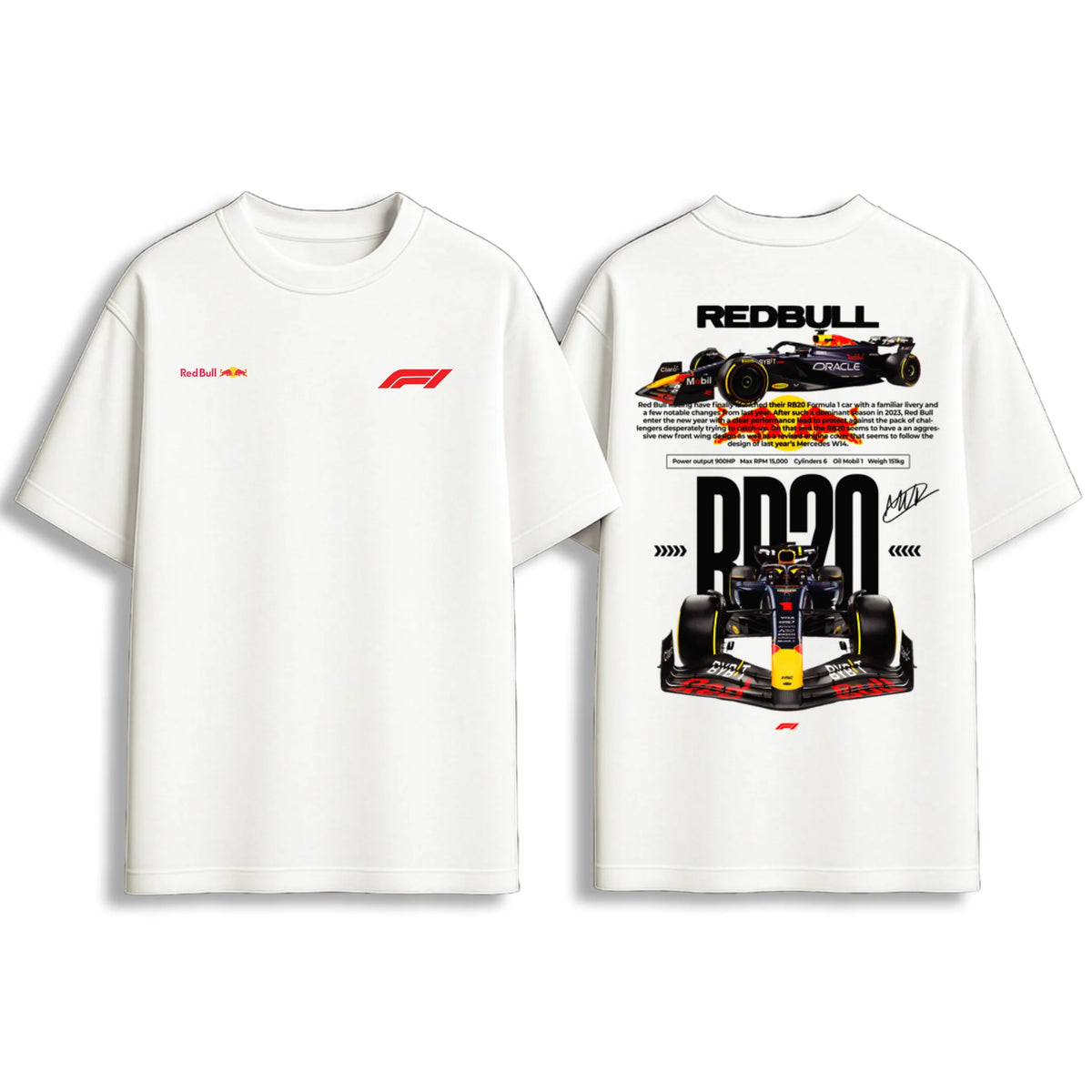 Red Bull Formula 1 graphic oversize T-shirt white