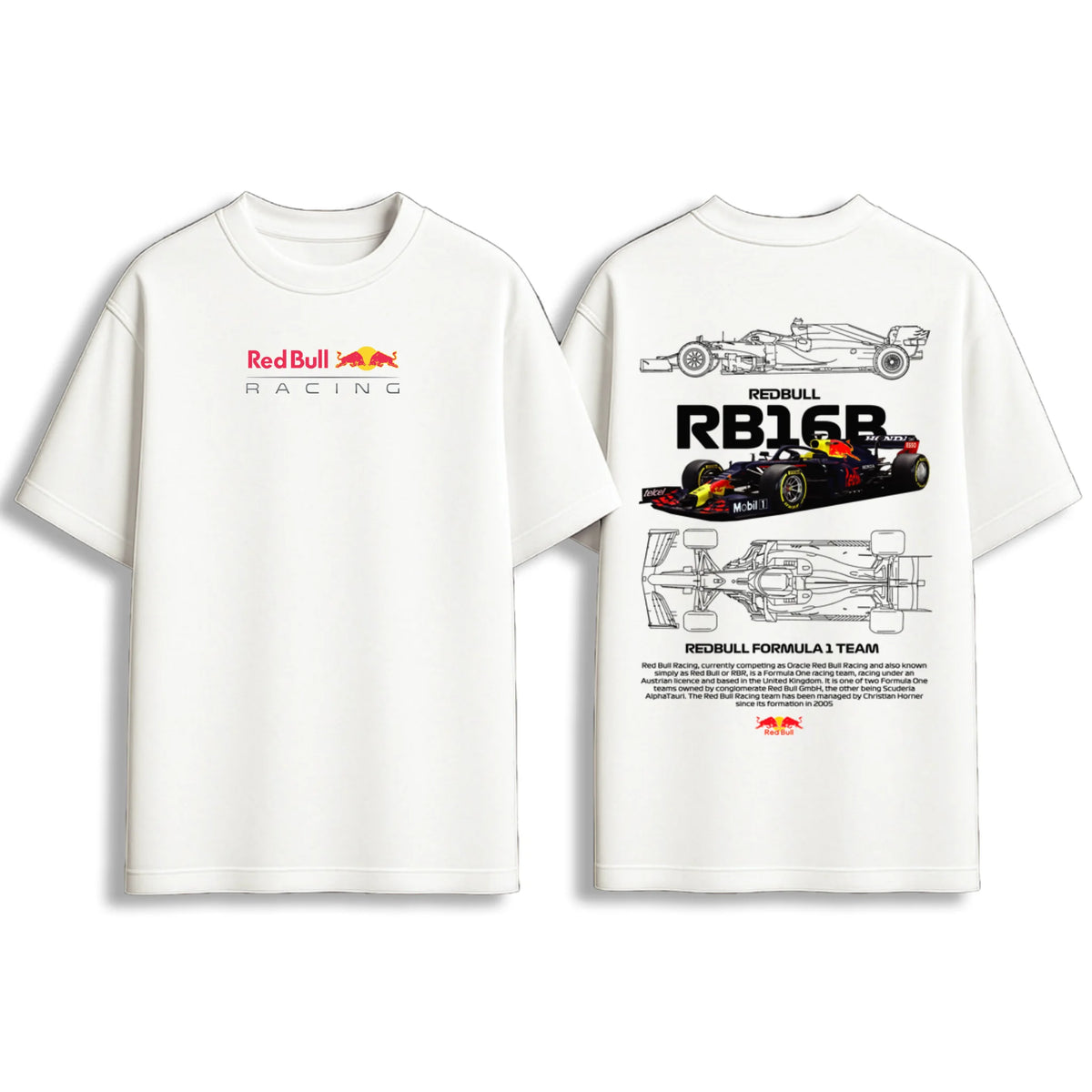 Red Bull Racing RB16R Formula 1 Oversize T-Shirt - White
